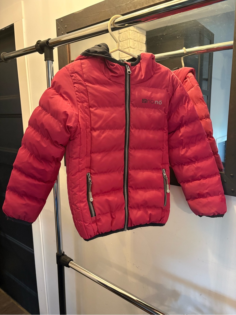 Nano pink fall Puffer Coat with Hood